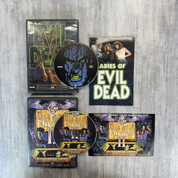 The Evil Dead I & II Sam Raimi Horror DVD Lot  Anchor Bay w/ Inserts - Tested - Picture 1 of 5